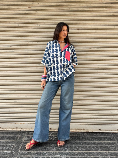 Kairi Indigo Cotton Shirt