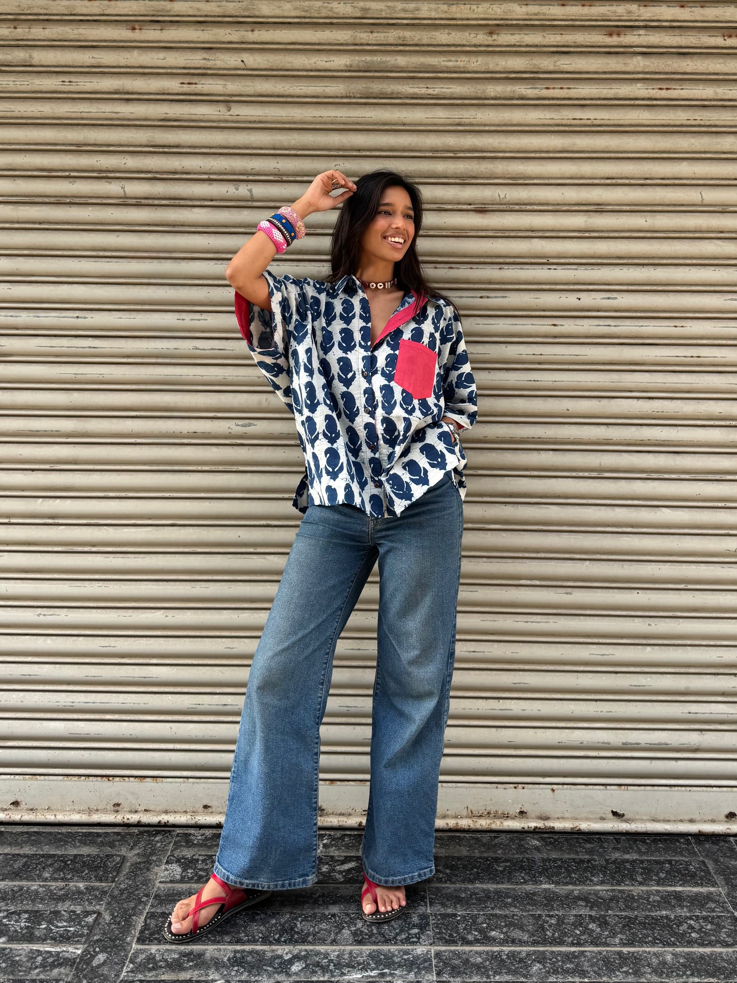 Kairi Indigo Cotton Shirt