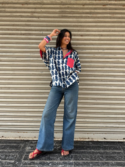 Kairi Indigo Cotton Shirt