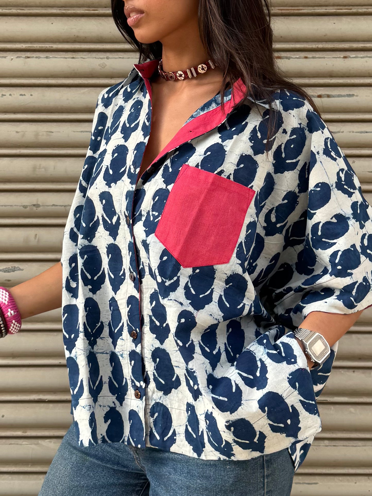 Kairi Indigo Cotton Shirt