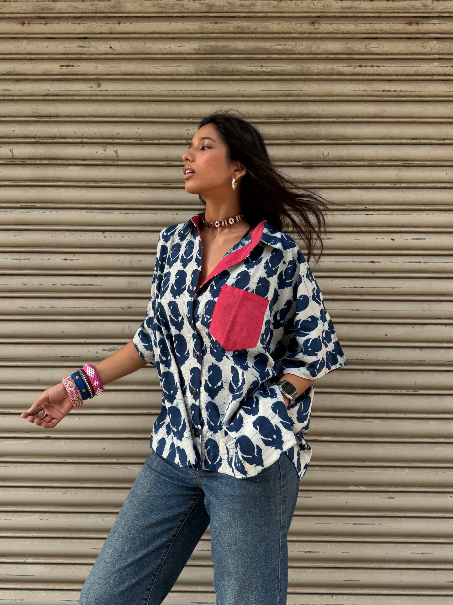 Kairi Indigo Cotton Shirt