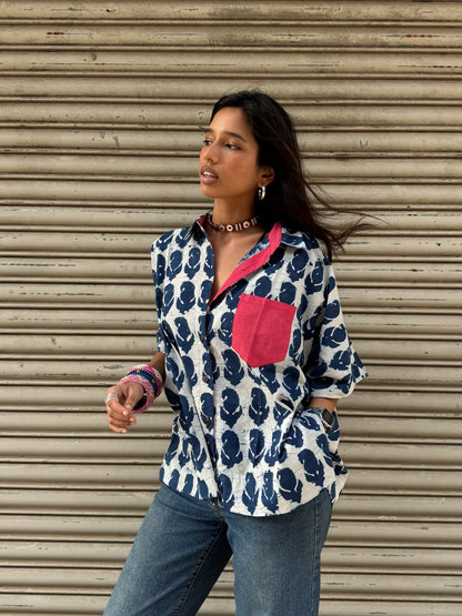 Kairi Indigo Cotton Shirt