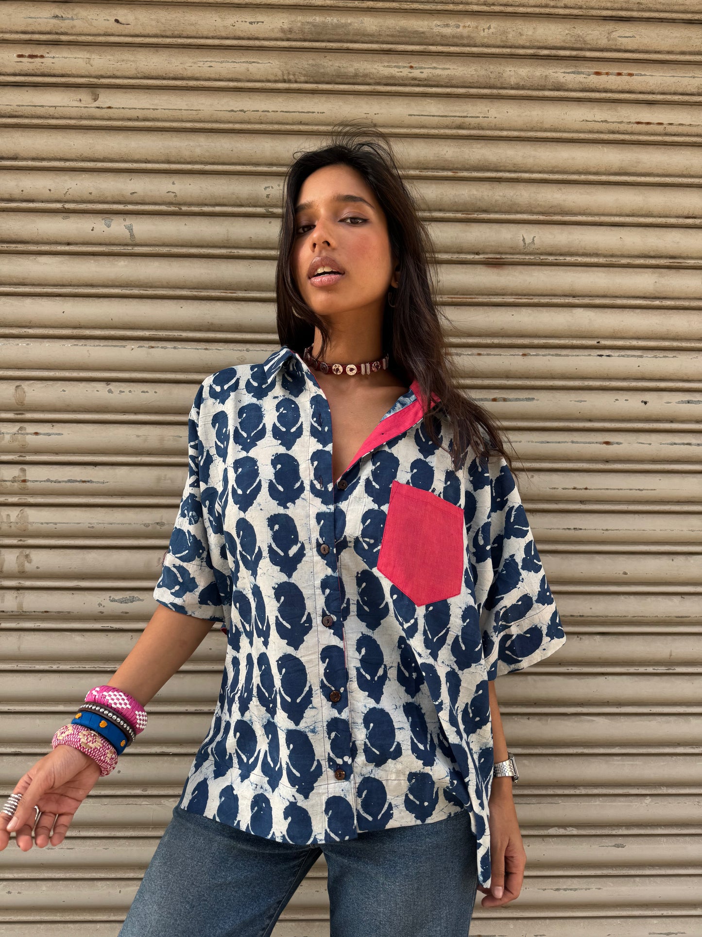 Kairi Indigo Cotton Shirt