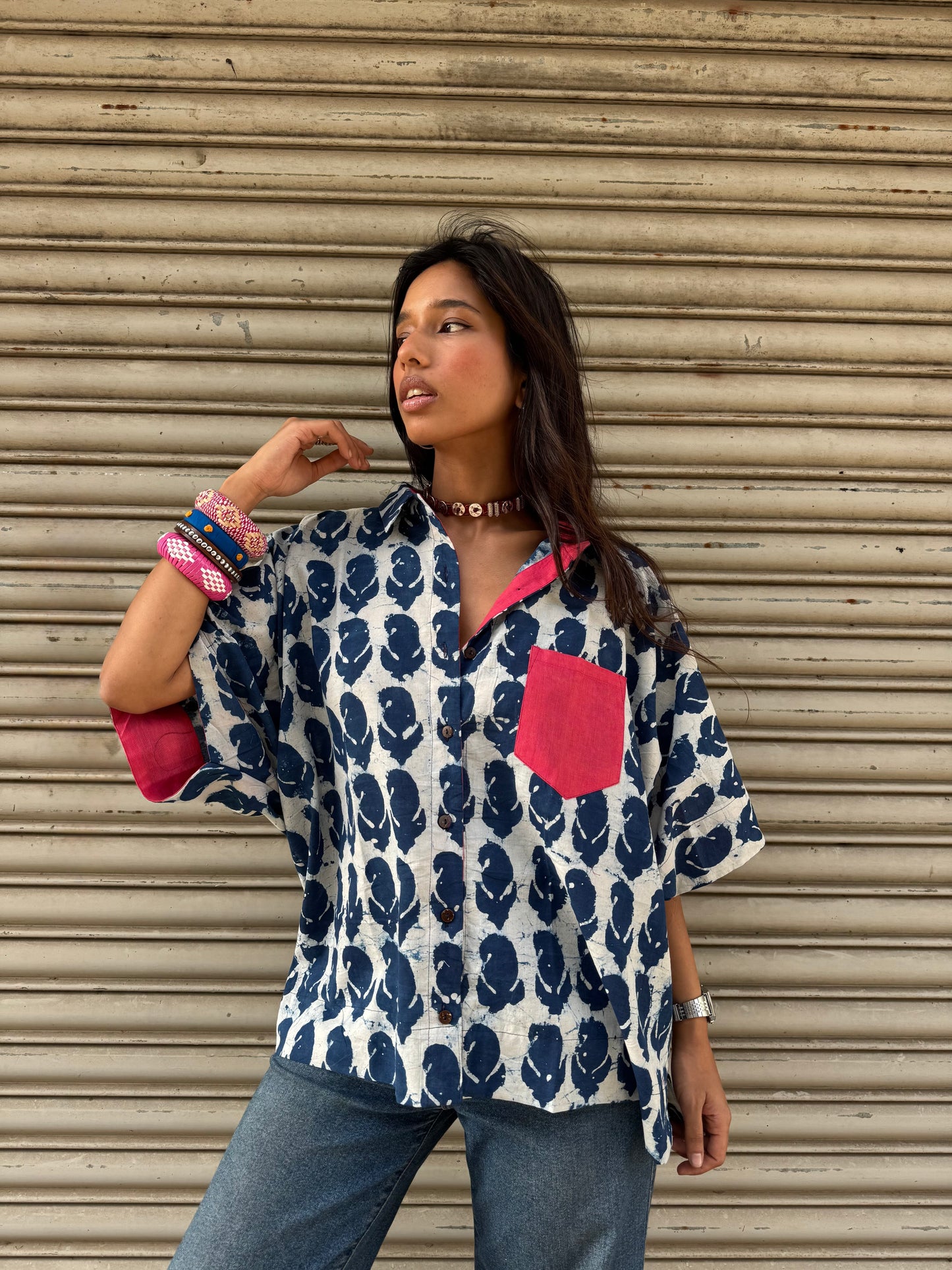 Kairi Indigo Cotton Shirt