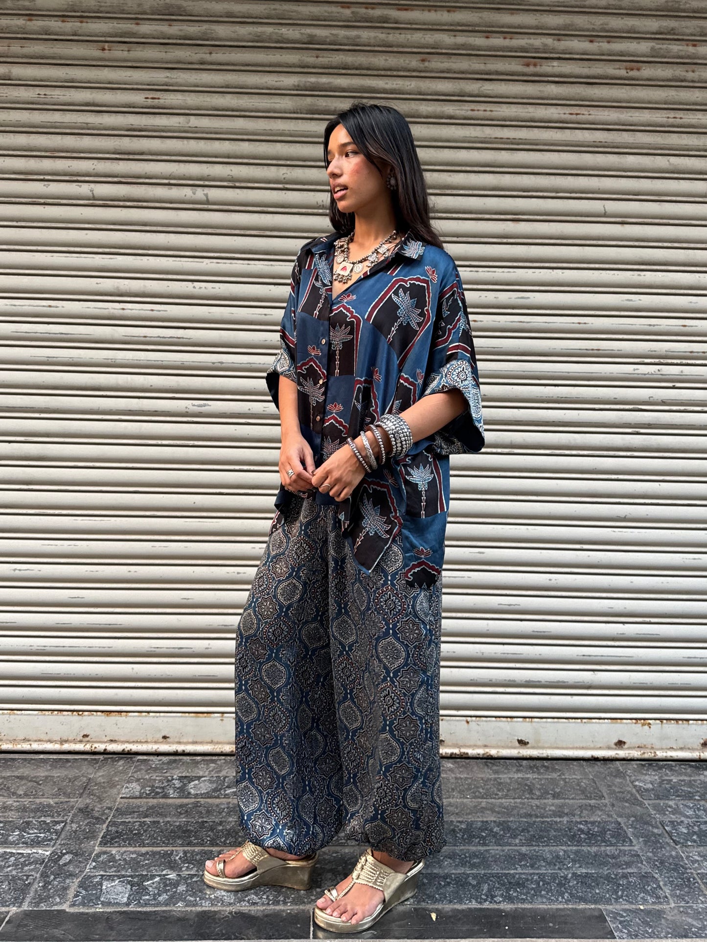 Iris Modal silk Co-ord set with Balloon pants