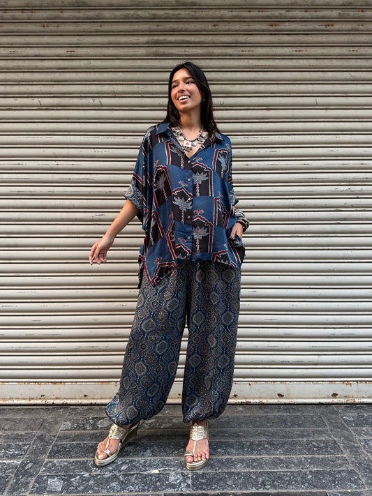 Iris Modal silk Co-ord set with Balloon pants