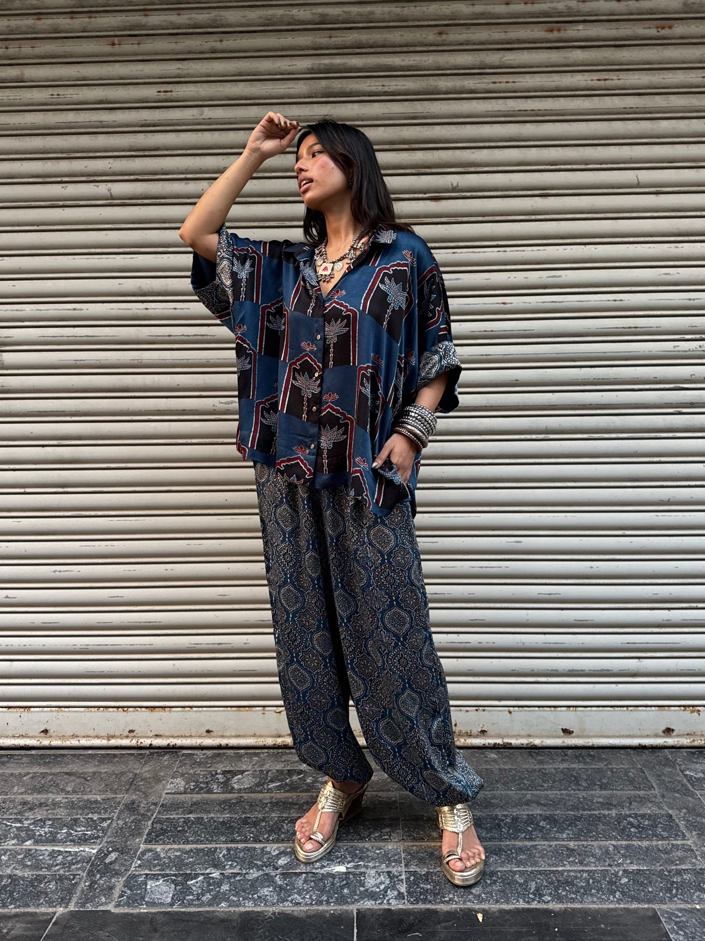 Iris Modal silk Co-ord set with Balloon pants