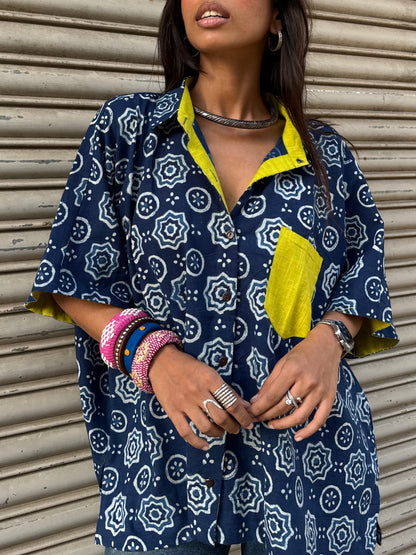 Tara Indigo Cotton Shirt