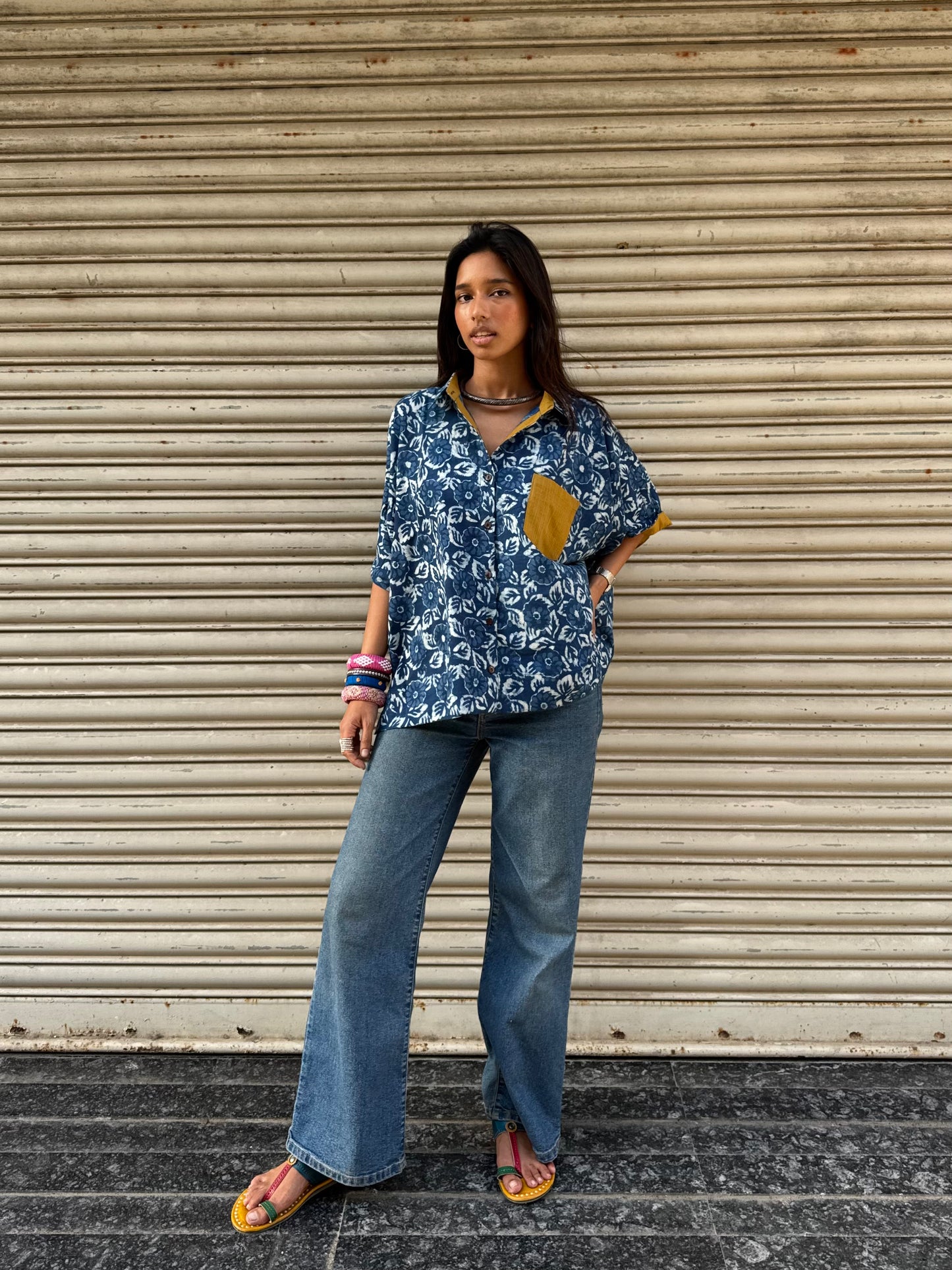 Bloom Indigo Cotton Shirt