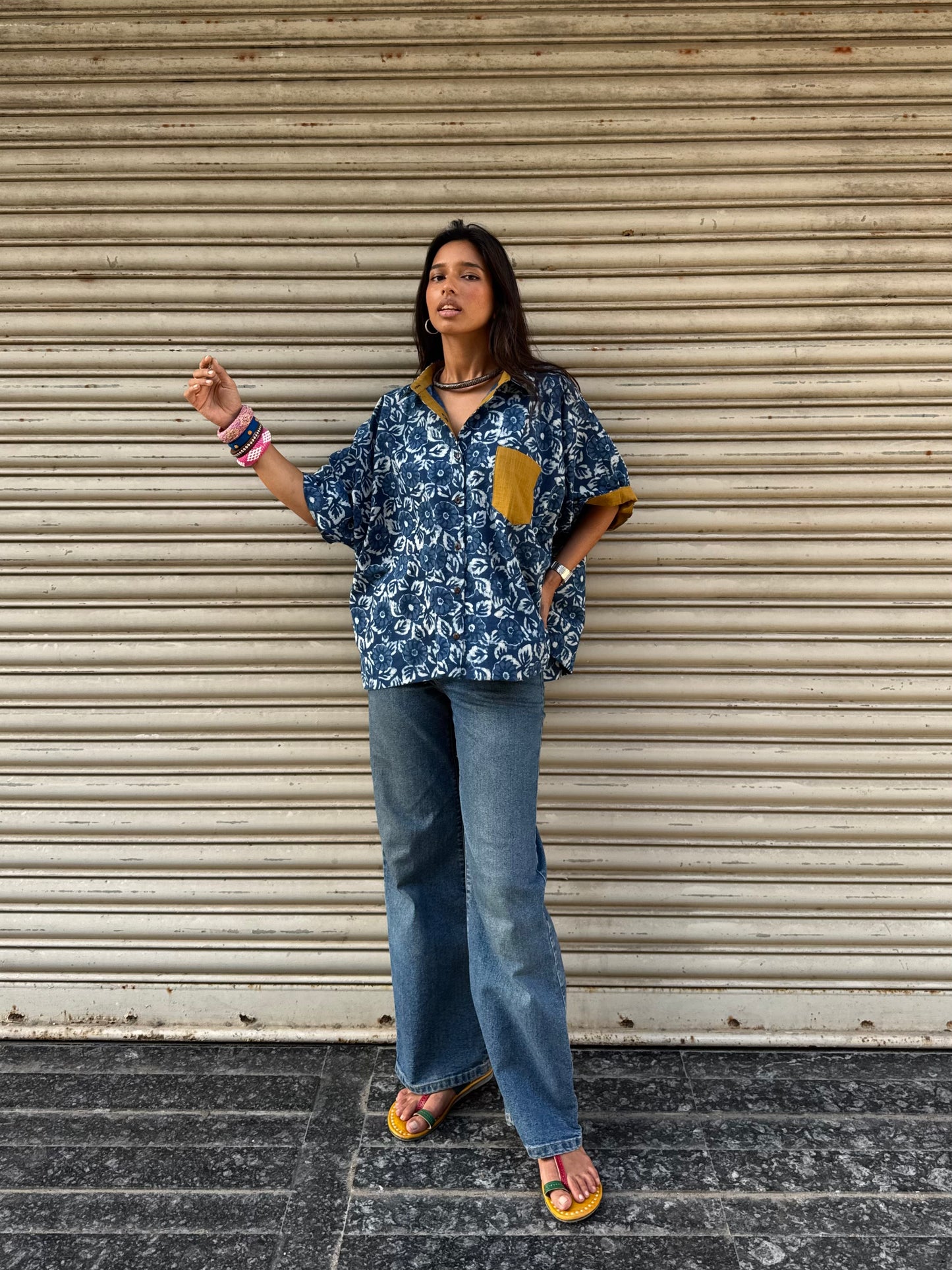 Bloom Indigo Cotton Shirt
