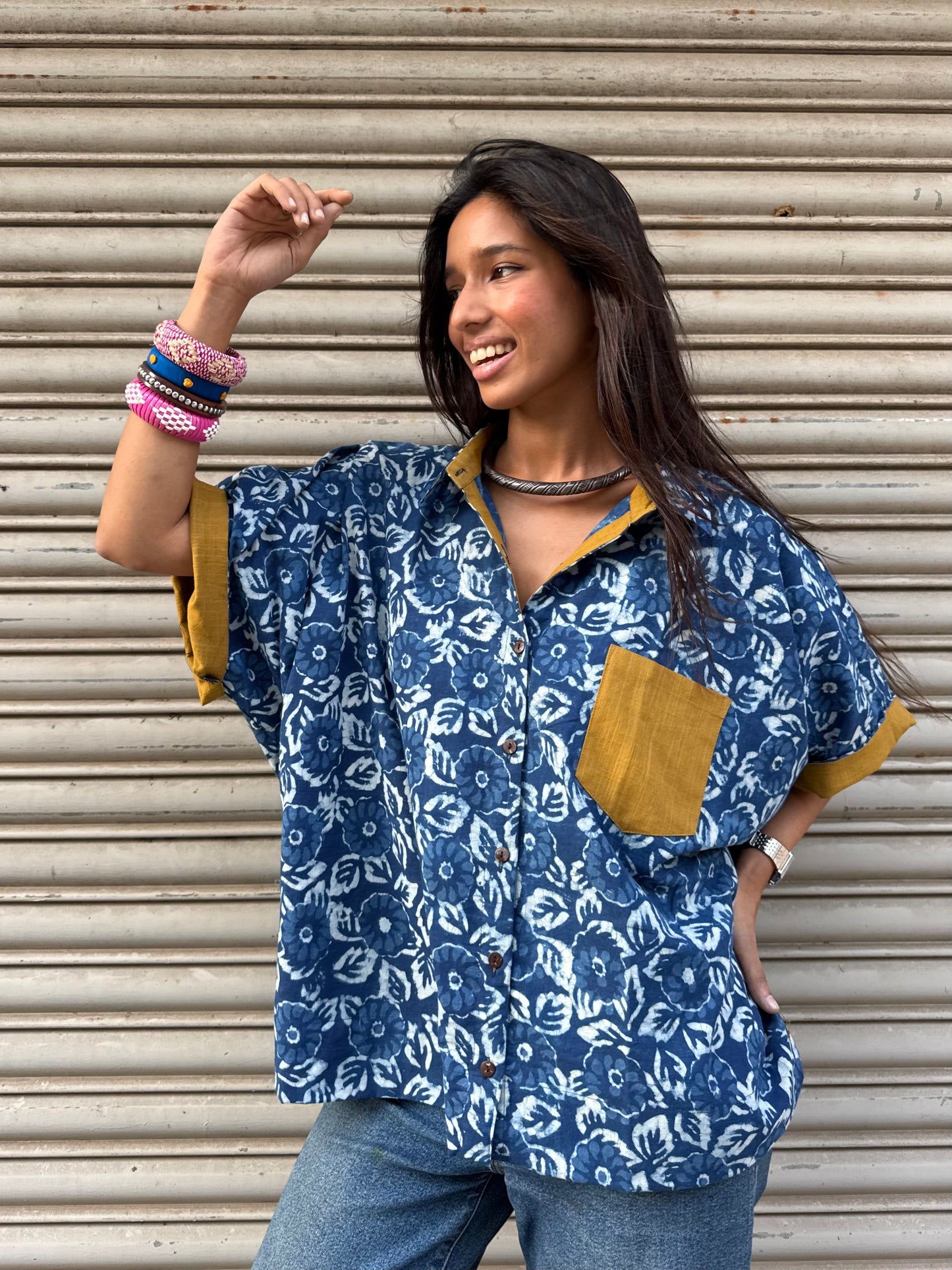 Bloom Indigo Cotton Shirt