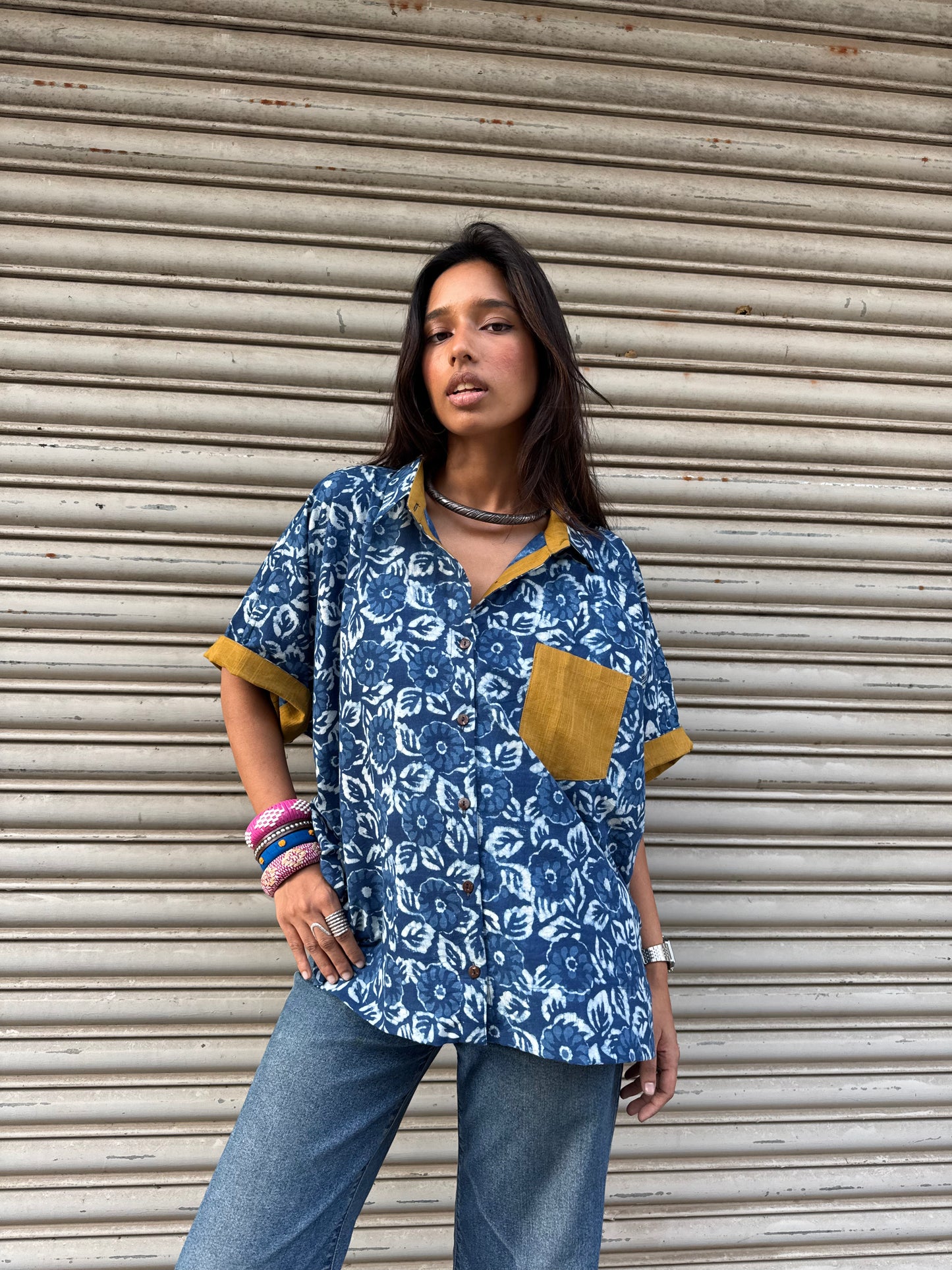 Bloom Indigo Cotton Shirt