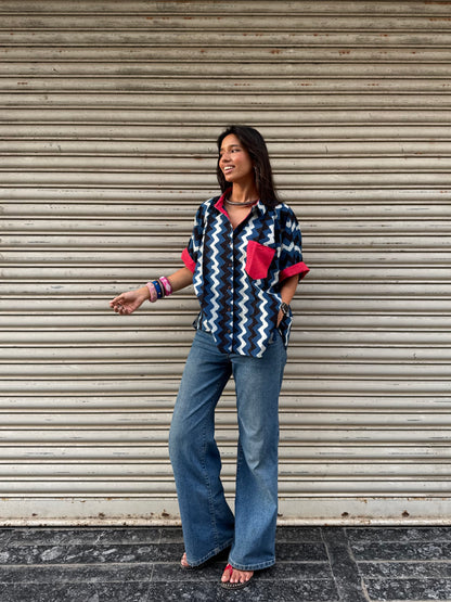 Syaahi Indigo Cotton Shirt