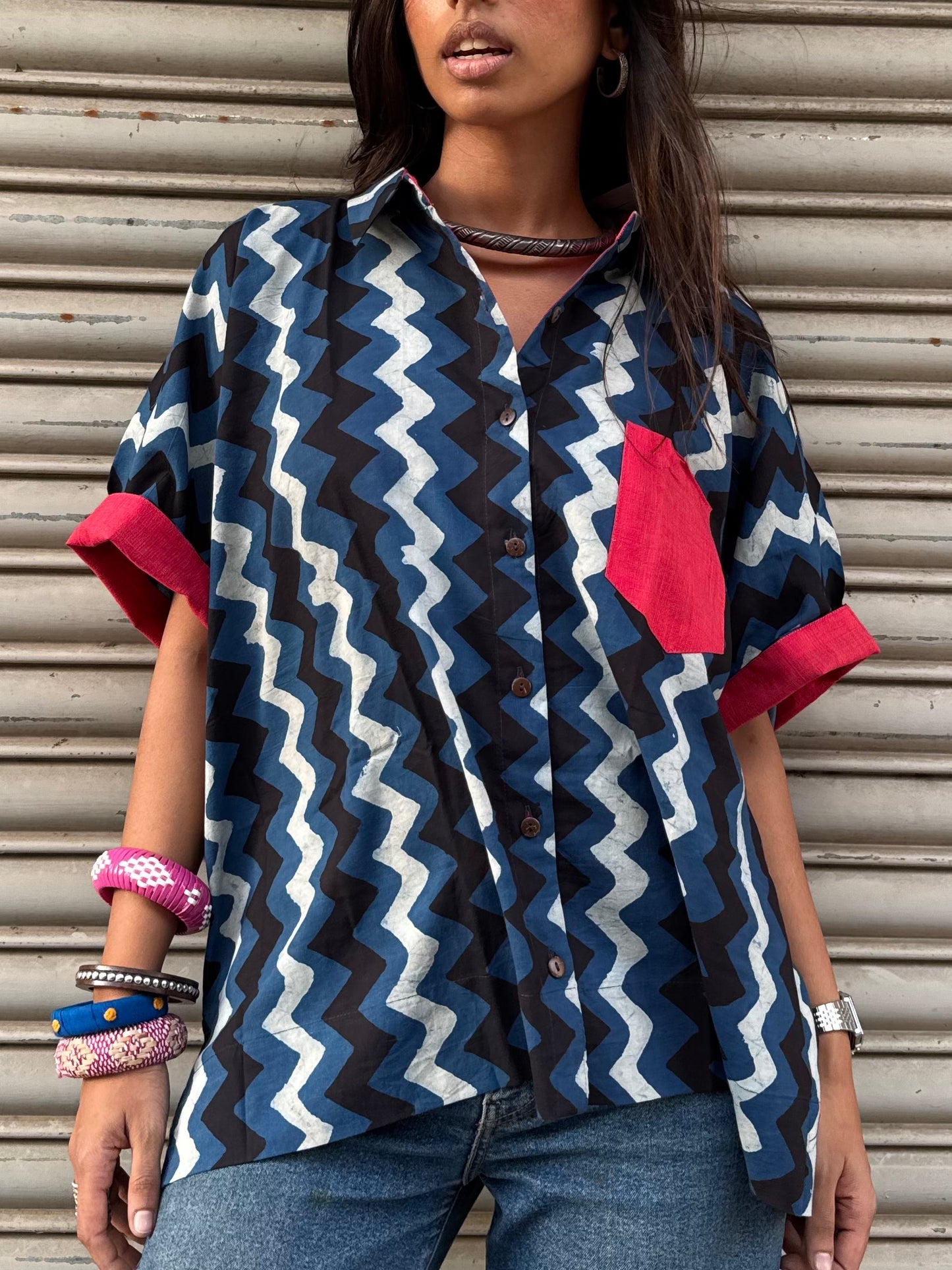 Syaahi Indigo Cotton Shirt