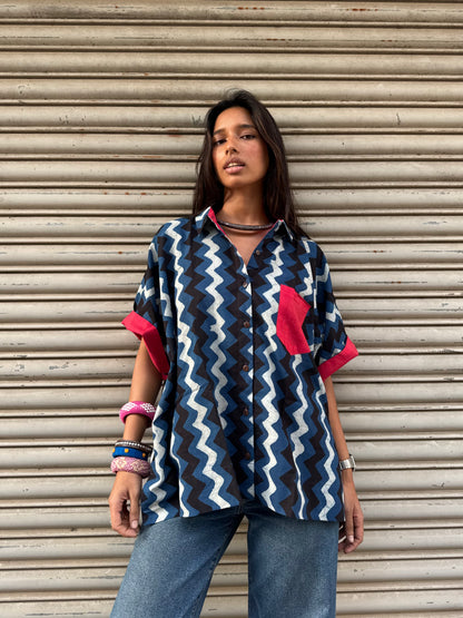 Syaahi Indigo Cotton Shirt