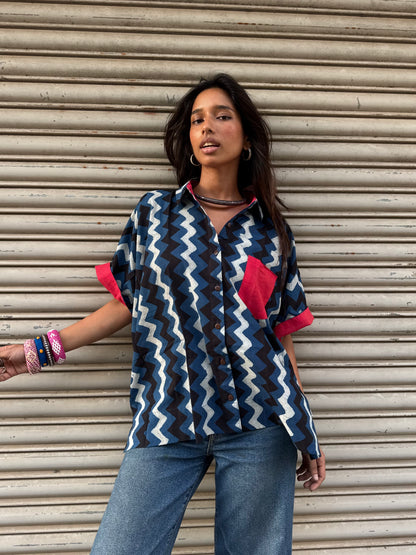 Syaahi Indigo Cotton Shirt