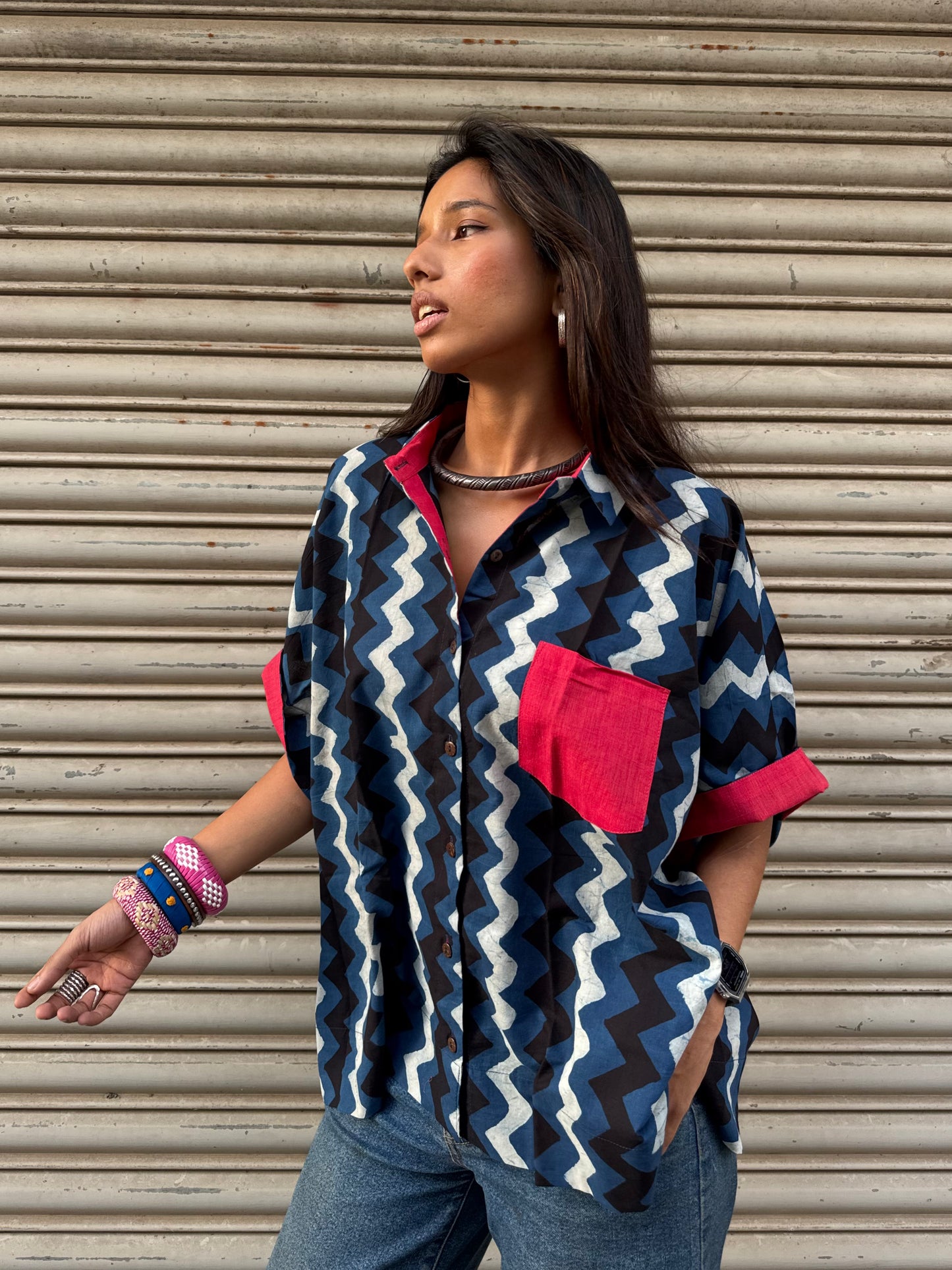 Syaahi Indigo Cotton Shirt