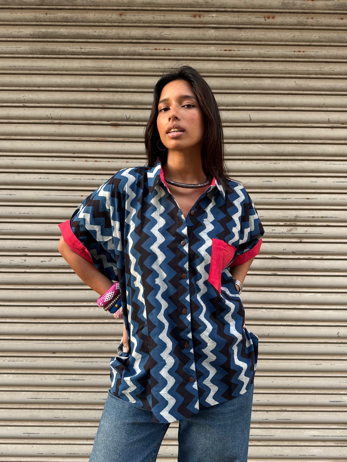 Syaahi Indigo Cotton Shirt