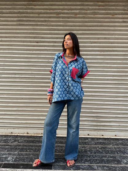 Phool Indigo Cotton Shirt