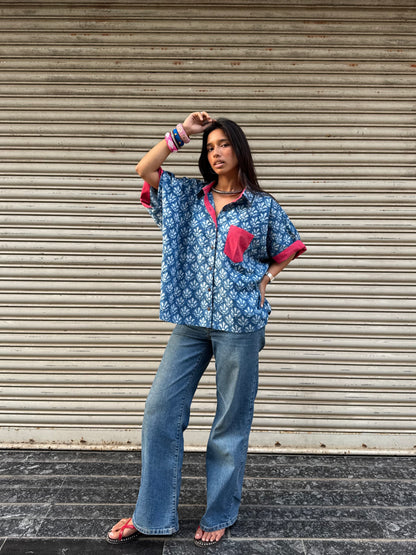 Phool Indigo Cotton Shirt