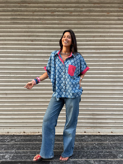 Phool Indigo Cotton Shirt
