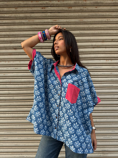 Phool Indigo Cotton Shirt