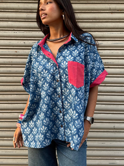Phool Indigo Cotton Shirt
