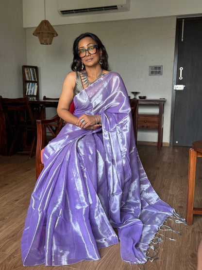 Lilac Tissue Silk Saree