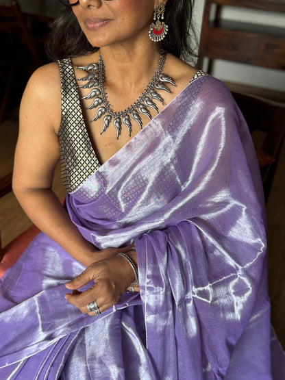 Lilac Tissue Silk Saree