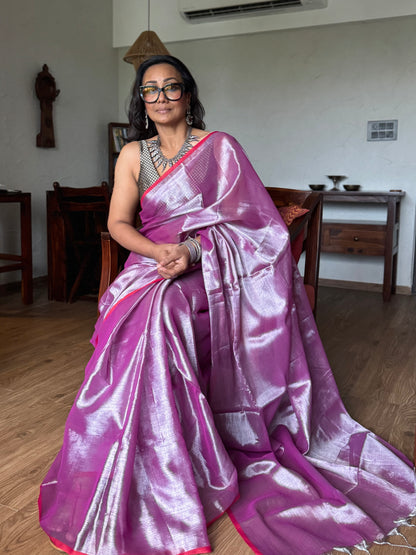Onion Tissue Silk Saree