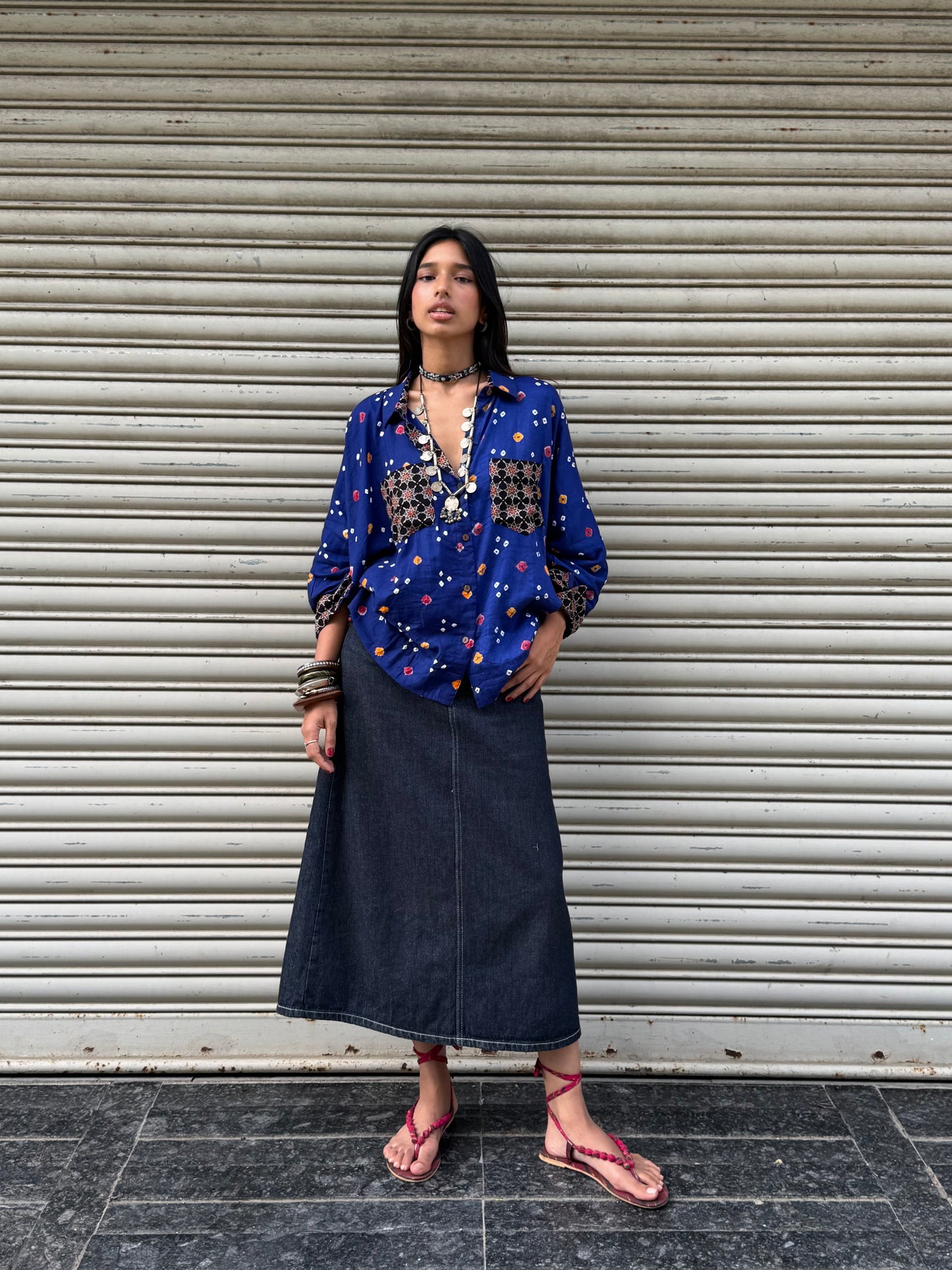 Ink Bandhani Cotton Shirt