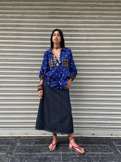 Ink Bandhani Cotton Shirt