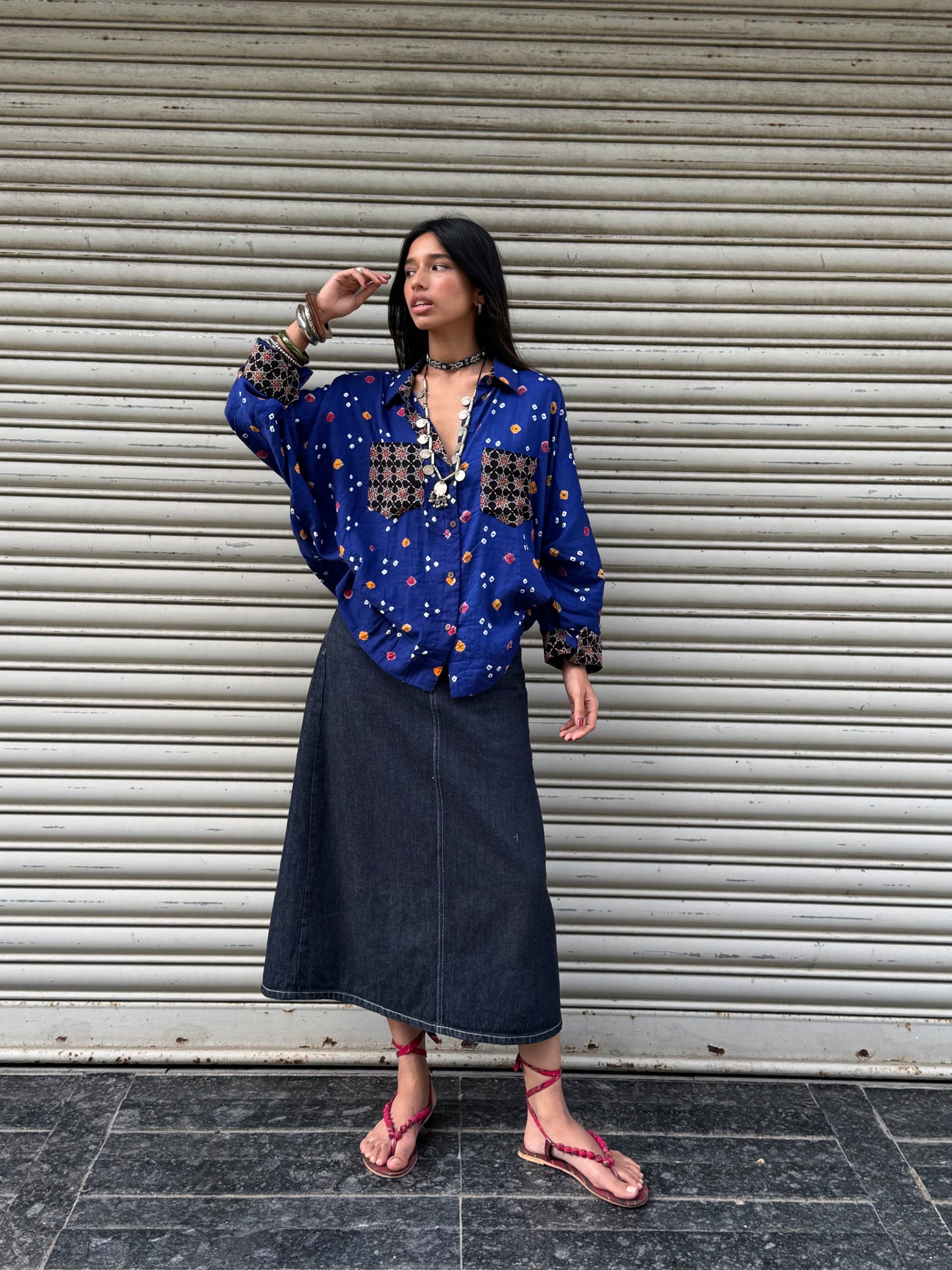 Ink Bandhani Cotton Shirt