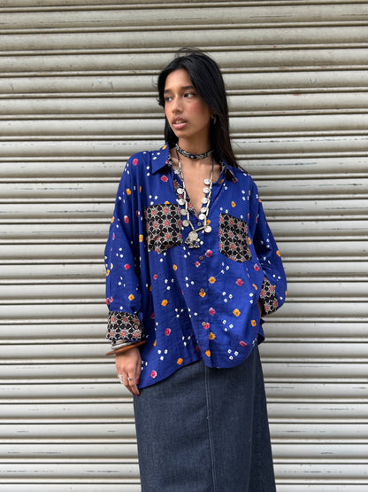 Ink Bandhani Cotton Shirt