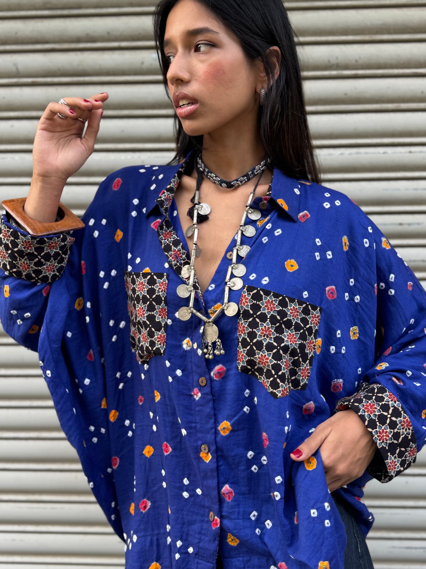 Ink Bandhani Cotton Shirt