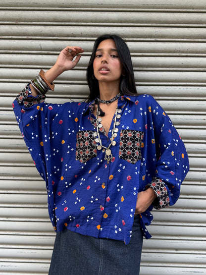 Ink Bandhani Cotton Shirt