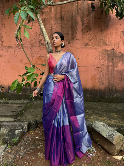 Violet Tissue Silk Saree
