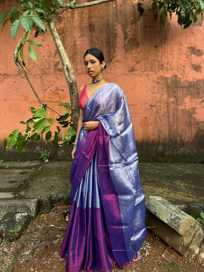 Violet Tissue Silk Saree