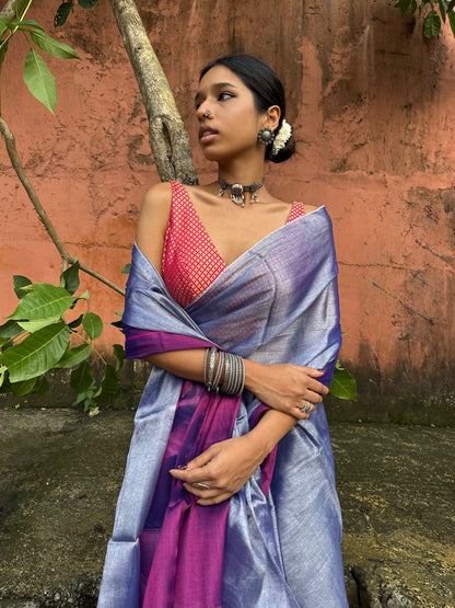 Violet Tissue Silk Saree