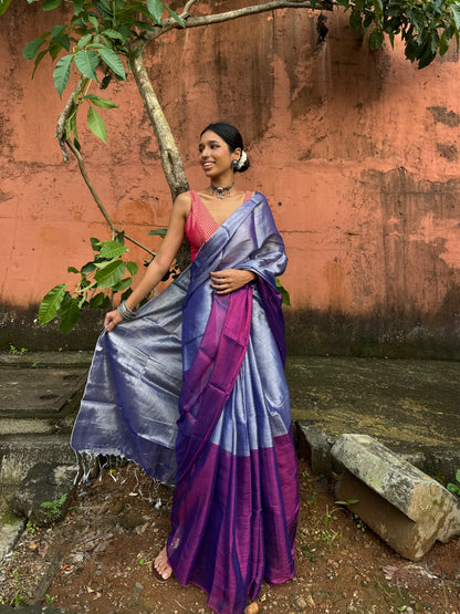 Violet Tissue Silk Saree