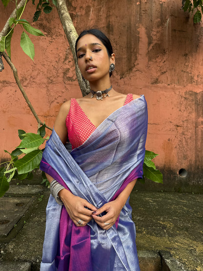 Violet Tissue Silk Saree