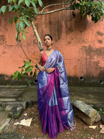 Violet Tissue Silk Saree