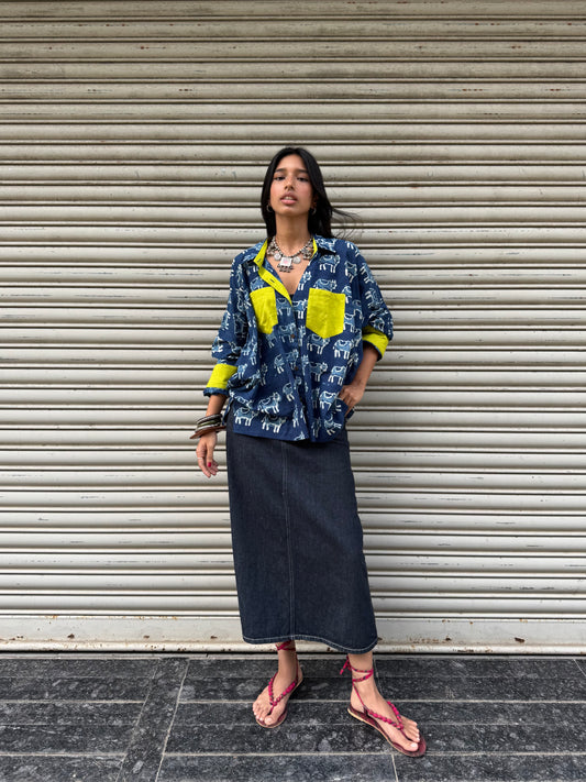 Moo-d Indigo Cotton Shirt