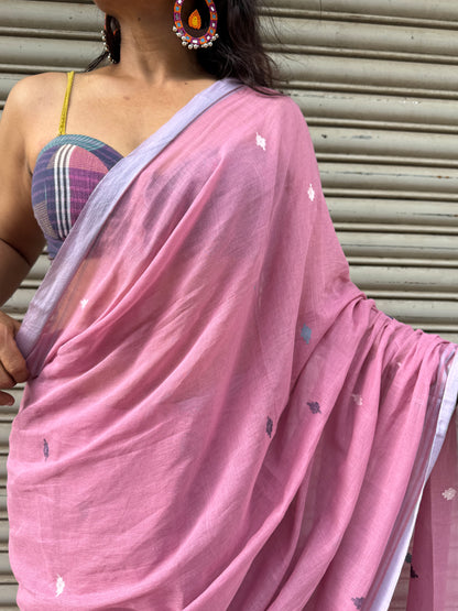 Rose Petal Jamdani Cotton Saree