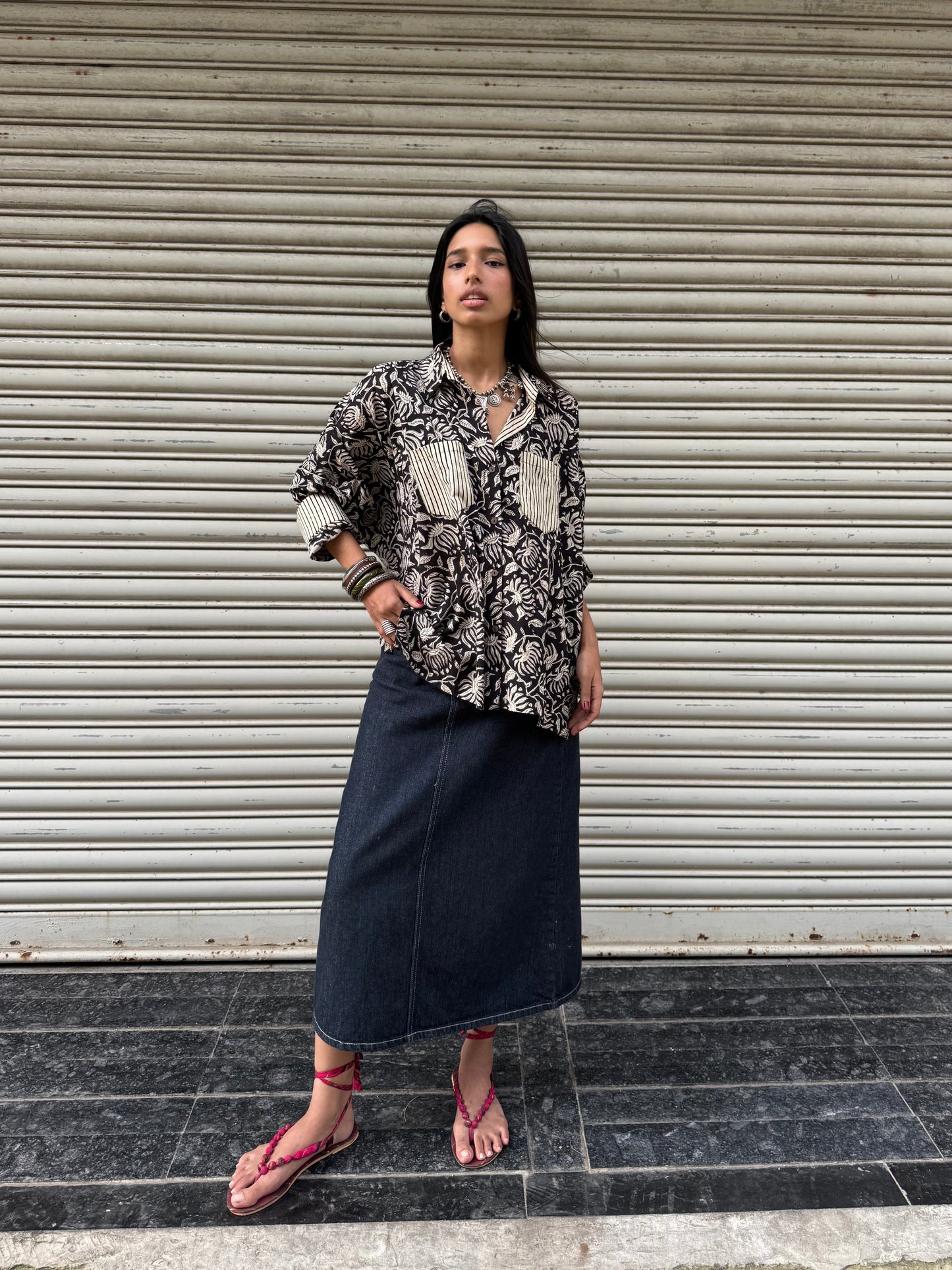 Salt pepper Cotton Shirt