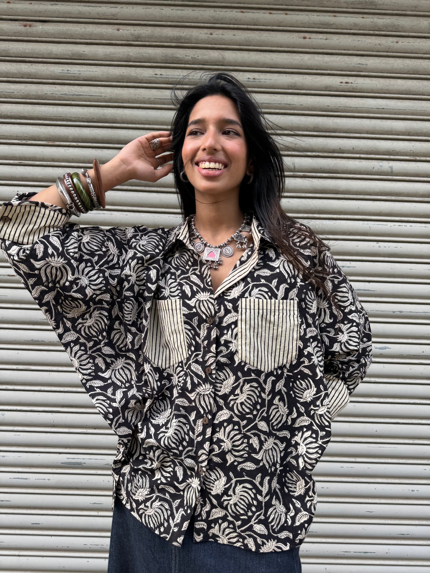 Salt pepper Cotton Shirt