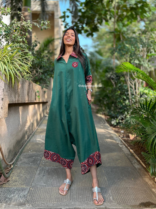 Bottle green Suhaani jumpsuit
