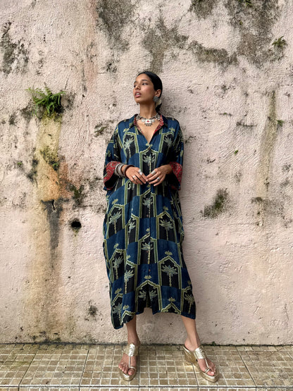 Moss Modal Silk Kaftan dress
