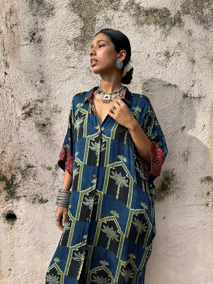 Moss Modal Silk Kaftan dress