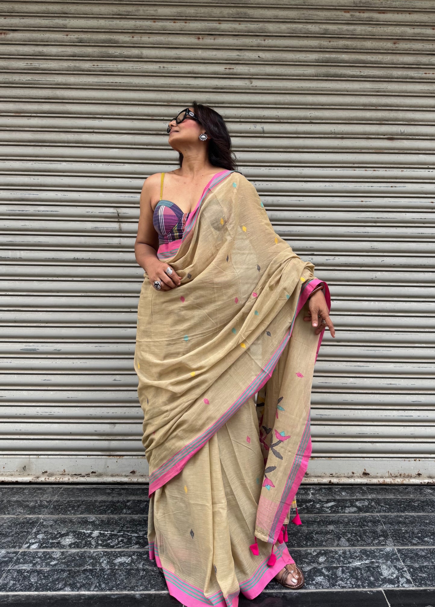 Meadow Jamdani Cotton Saree
